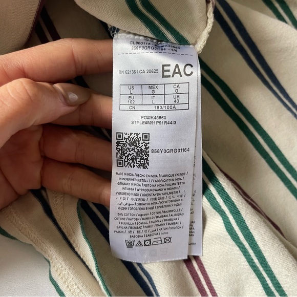 Men’s Vintage Guess Los Angeles Long Sleeve Striped Shirt Size L - Picture 6 of 8